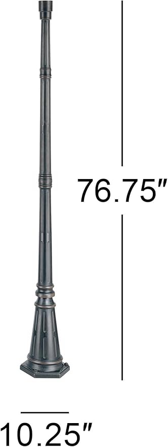 John Timberland Hepworth Traditional Outdoor Post Light Pole and Cap Base Classic Bronze Brown 76 3/4" Accessory | Lumora