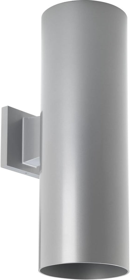 Progress Lighting 6-Inch Cylinder Outdoor Wall Sconce, 2-Light Modern Wall Mount Up and Down Lights, Interior and Exterior Lighting for Home or Porch, Aluminum Construction, Metallic Gray (P5642-82)