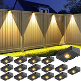 VOLISUN Solar Fence Lights Outdoor 16 Pack, 3 Color Temperature Solar Light