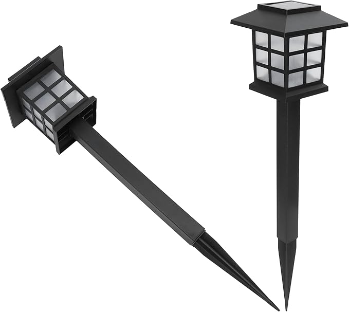 Brrnoo Solar, Solar Pathway Lights Outdoor Small House Shaped Stake Light 2Set Outside LED Decorative Walkway Outdoor for Yard Patio Driveway Garden