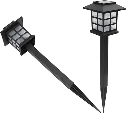 Brrnoo Solar, Solar Pathway Lights Outdoor Small House Shaped Stake Light 2Set Outside LED Decorative Walkway Outdoor for Yard Patio Driveway Garden