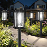 Melunar Solar Pathway Lights Outdoor, 8 Pack Solar Powered Garden Lights Waterproof, Auto On/Off Outdoor Landscape Lights for Patio, Walkway, Driveway, Lawn, Pool Decor. (Cold White)