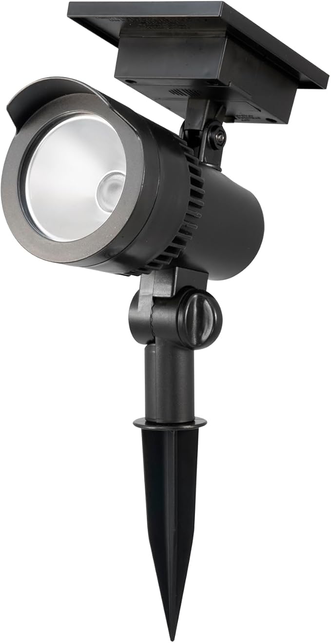 2-Pack Solar Powered Black Spotlights, High/Low Lumens, Adjustable Panel, IP65 - Outdoor Security Flood Light | Lumora