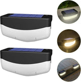 2pcs Solar Stair Lights Outdoor LED Step Lamps with High-Conversion Panels for Garden Decks Fence Handrail | Lumora