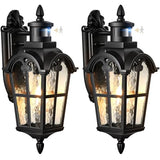 VIANIS 2 Pack Motion Sensor Outdoor Lights, Black Outside Light Fixtures