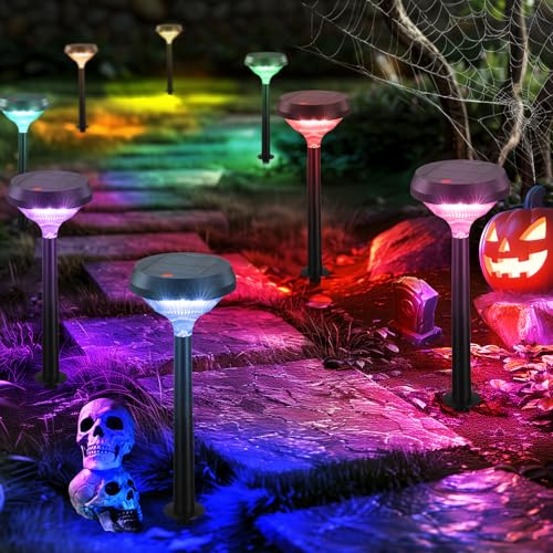 Linkind Solar Lights Outdoor 2 Pack, Color Changing Solar Pathway Lights