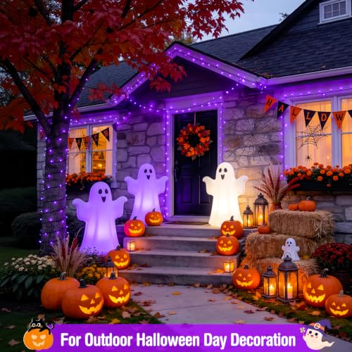 JMEXSUSS 400 LED Purple Halloween Lights Outdoor Plug in