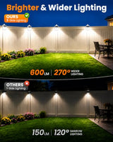 Clip On Solar Lights Outdoor,Motion Sensor Outdoor Lights, 72LEDs 600LM Clip on Solar Fence Lights Outdoor Waterproof LED,Solar Lights for Wall Fence,Deck, Gutter,Camping(4, White)