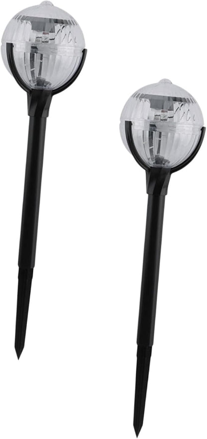 Sewroro 2pcs Solar Lawn Lights with Color-Changing LED Plastic Solar Garden Path Lights for Outdoor Courtyard and Landscape Lighting for Patio and Yard