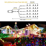 JMEXSUSS 500 LED Multicolor Christmas Tree Lights Plug in