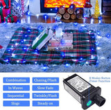 JMEXSUSS 66ft 200 LED Blue and White Christmas Lights, String Light Plug in