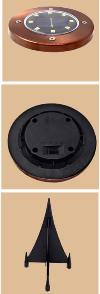 Solar Floor Lamp Ip65 Waterproof Outdoor Led Disc Light, Used in Garden Non-Slip Landscape Path, Used in Terrace Lawn Hospital, Wear-Resistant Deck Lights, Sidewalk Decoration Bronze,White Light