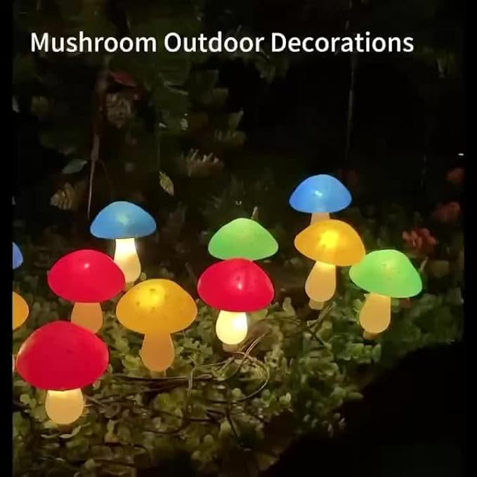 Outdoor Garden Corridor Light, 1-to-8 Solar Mushroom Lights for Outdoor Decoration, Outdoor, 8-Mode Garden Path | Lumora