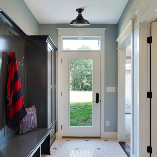 SAMTEEN Farmhouse Black Semi Flush Mount Light 2 Pack