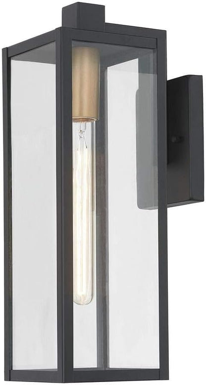 Modern Outdoor Wall Light Black 17.25 Inches Tall