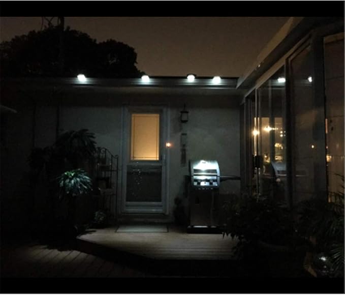 Ulalaza 6Pcs Outdoor Solar Gutter Lights Smart LED Night Light for Yard Driveway Lawn Pathway (White)