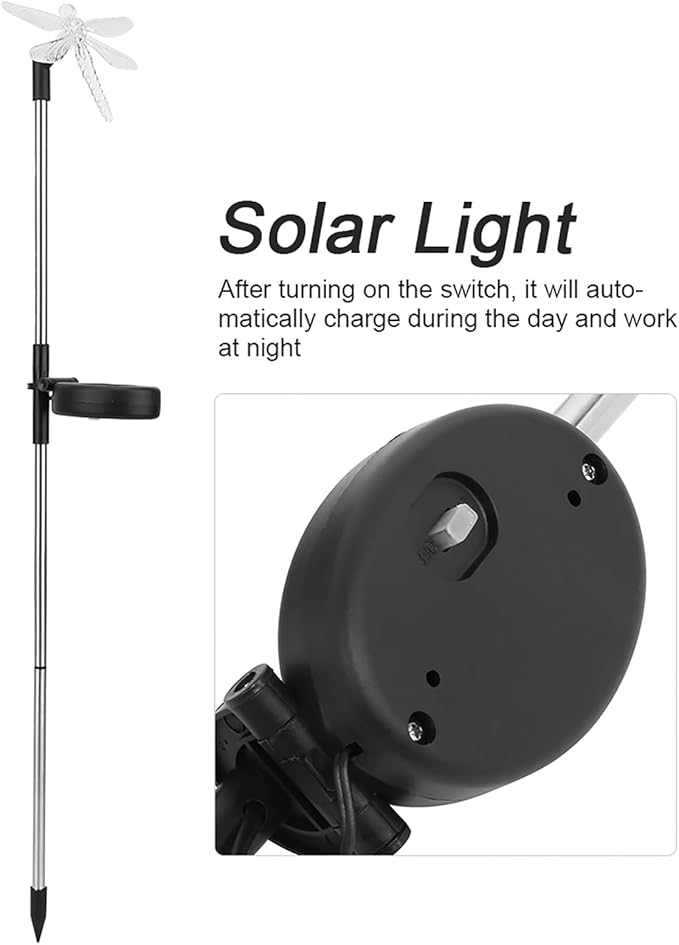 Zerodis 4 Pcs Stake Light, Solar Pathway Lights Outdoor Solar Lights Outside Super Bright Up Solar for Yard Landscape Walkway Decoration