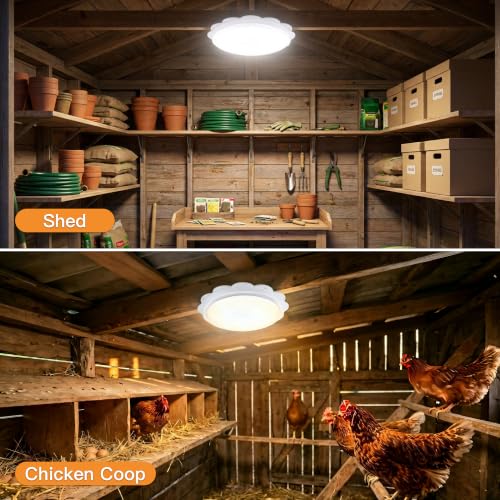 MEIHONG Solar Ceiling Light, Solar Shed Light Indoor Outdoor Use with Timer