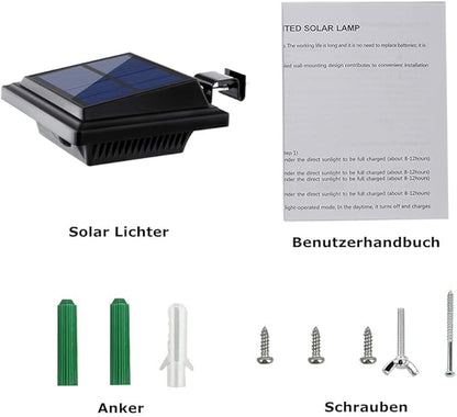 UniqueFire Solar Gutter Lights Outdoor, 40 LEDs Bright Solar Powered led Fence Light Deck Lights Waterproof for Wall, Deck, Fence, Stair, Step and Yard (Black,Cool White-6 Pack)