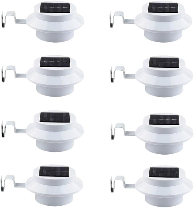 QUQUQ Solar Pathway Lights Solar Powered Gutter Lights Outdoor Decorative Waterproof Led Fence Yard Patio Decor(8 Pack)