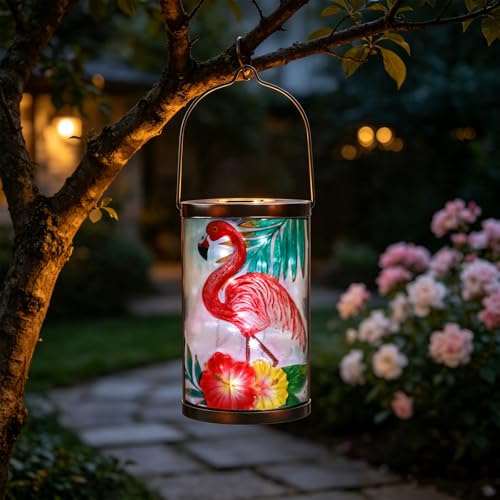 MUMTOP Flamingo Solar Lantern Outdoor Waterproof Hanging Garden Light