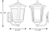 Progress Lighting East Haven Collection 1-Light Clear Seeded Glass Transitional Outdoor Large Wall Lantern Light | Lumora