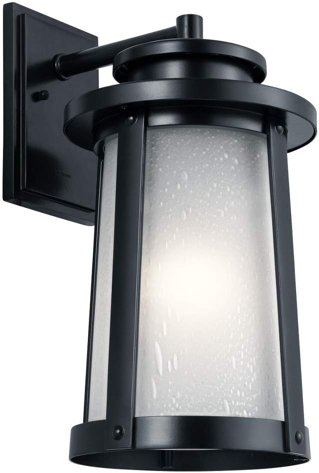 Kichler 49919BK Transitional One Light Outdoor Wall Mount from Harbor Bay Collection in Black Finish | Lumora