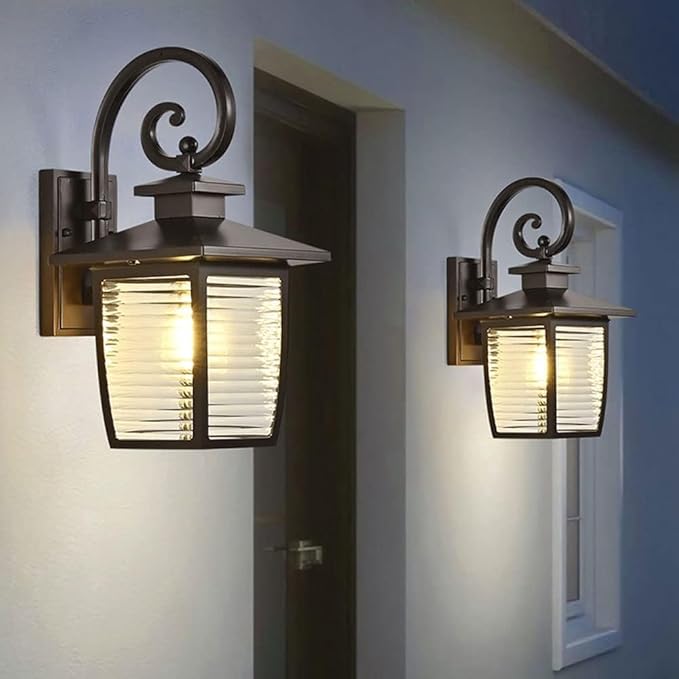 Modern Simple Square Wall Lantern,Outdoor Waterproof AlumiExpression artistique m Sconces Fixture,14.9" Light with | Lumora
