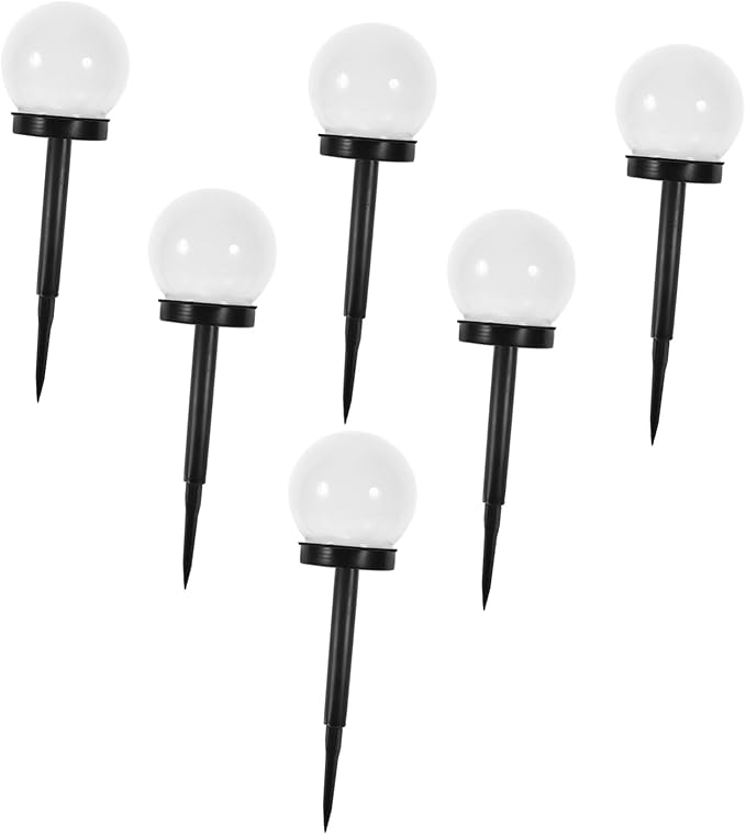 6pcs Solar Lawn Globe Lights Outdoor Garden Courtyard Lighting Tool Warm Solar Pathway Lights for Walkway Decor