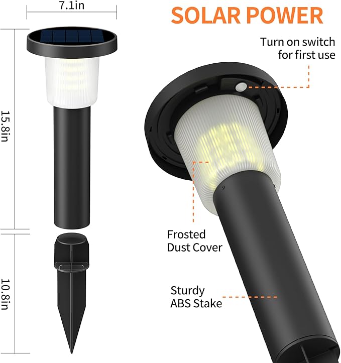 Solar Pathway Lights Outdoor 2 Pack, IP65 Waterproof Solar Powered Outdoor Lighting with 3-Color Remote Control, Auto On/Off Landscape Lights for Yard, Garden, Driveway, Patio, Walkway