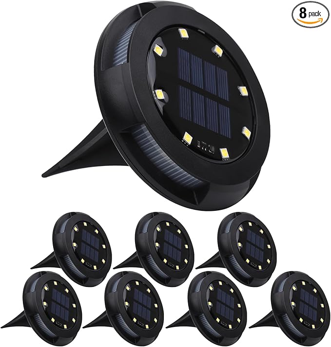Solar Underground Outdoor Lights IP65 Waterproof, Rechargeable 500mAh NI-MH Battery LED Landscape Lighting, 0.2W | Lumora