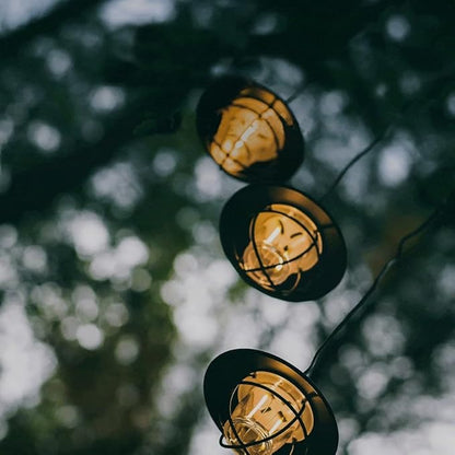 Barebones Edison Pendant String Lights - Antique Bronze, 3 Edison-Style LED Bulbs with 10-Foot Cord, Energy-Efficient Outdoor Lanterns for Patio, Garden, or Indoor Decor