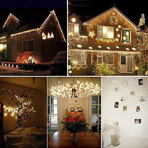 woohaha Solar String Lights,2 Pack 33FT 100 LED Solar Fairy Lights Outdoor Waterproof 8 Mode,Solar Twinkle Outdoor Light Decorative Copper Wire for Tree,Garden,Christmas,Patio,Home,Party(Warm White)
