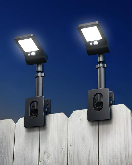 Clip On Solar Lights Outdoor, 350LM Solar Motion Sensor Clamp Light with 1200mAh Battery, 3 Modes 360° Adjustable Waterproof Fence Lights for Porch, Mailbox, Camping, Emergency, Security