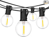 18Ft Outdoor Patio String Lights,UL Listed Commercial Light String with 10+1 Plastic G40 LED Clear Globe | Lumora