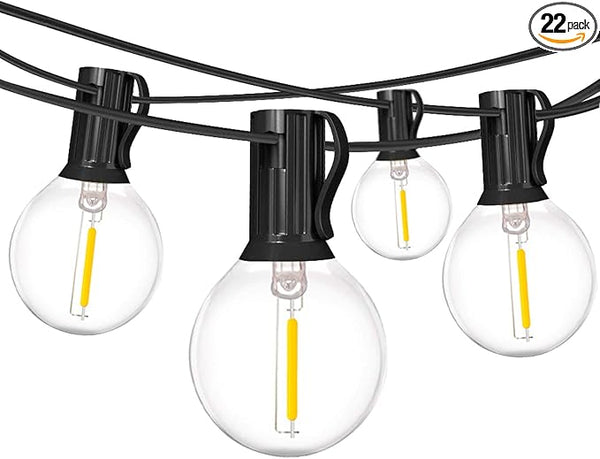 18Ft Outdoor Patio String Lights,UL Listed Commercial Light String with 10+1 Plastic G40 LED Clear Globe | Lumora