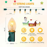 100FT C7 Christmas String Lights Outdoor UL Listed Vintage Christmas Lights Hanging for Christmas Tree Garden Patio | Lumora
