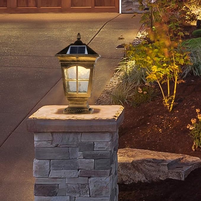 Outdoor Lamp Post Light Post Lights Outdoor,IP55 Retro Solar Outdoor Waterproof Garden Lighting Aluminum Metal | Lumora