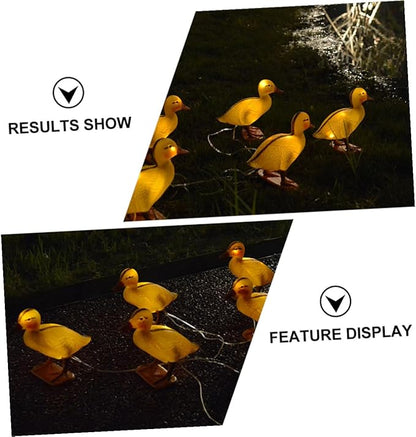 Lurrose Solar Powered LED Garden Duck Path Lights, 5-Set Outdoor Lawn Stake Lamps for Yard and Patio Decor, Waterproof Solar Lawn Lighting for Garden Pathway