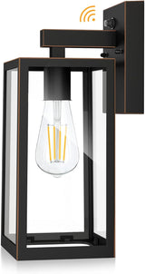 SHINE HAI Dusk to Dawn Outdoor Wall Lantern, Exterior Sensor Light Fixture with E26 Base Socket, Waterproof Wall | Lumora