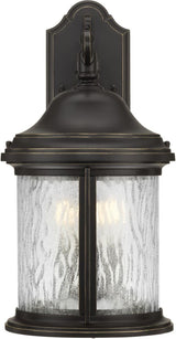 Progress Lighting Ashmore Collection 3-Light Water Seeded Glass New Traditional Outdoor Medium Wall Lantern Light | Lumora