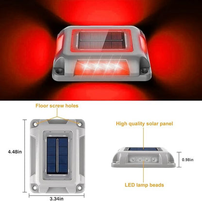 T-SUN Solar Deck Lights Outdoor 12 Pack, Red LED Driveway Deck Light Dock Marine Waterproof Driveway Marker Lights for Step Sidewalk Stair Garden Pathway Walkway Yard