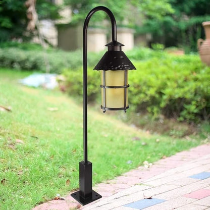 Lights Outdoor IP55 Retro Glass Waterproof Outdoor Pillar Light Vintage Creative Bend Metal Aluminum Lawn Post Light Garden Street Park Villa Decorative Column Lamp E27 Edison Stadium