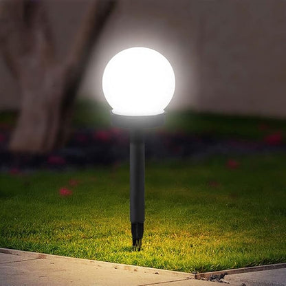 Solar Pathway Lights Outdoor, 3 Pack Solar White Globe Garden Lights, Waterproof Walkway Lighting Outdoor Garden Landscape Lawn Lanterns, Patio Yard Pathway Driveway Lights