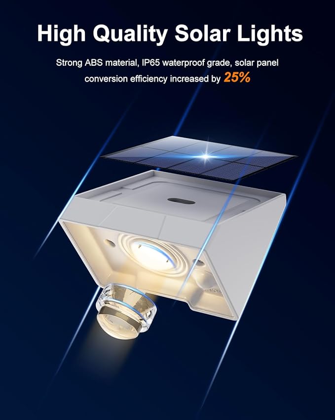 12 Pack Solar Powered Fence Lights Outdoor Waterproof with Warm White LED Spot Lens, for Outside Pool Cage, Patio | Lumora