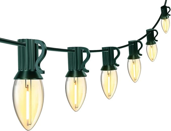 10FT C7 Christmas Lights, Warm White LED Indoor Outdoor String Lights for Halloween, Xmas Tree, Window, Door, Party | Lumora