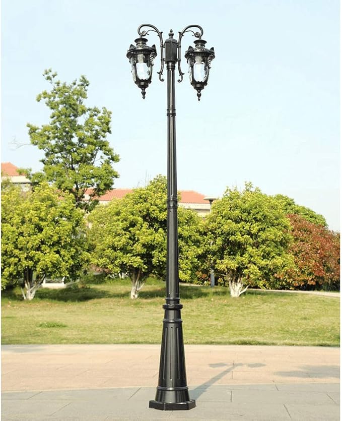 Outdoor Lamp Post Light Lamp Post Lights Outdoor,2-Head Street Light Anti-Rust Aluminum High Pole Light European | Lumora