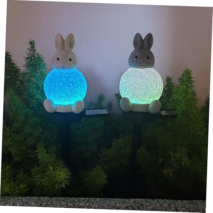 Led Rabbit Garden Decor Solar Pathway Lights Landscape Lighting Driveway Lights Changing Outdoor Lamp