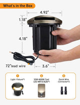 Gardenreet Outdoor Well Lights Low Voltage - Solid Brass 12V All Weather Ip65 Inground Lighting, LED Fixture | Lumora
