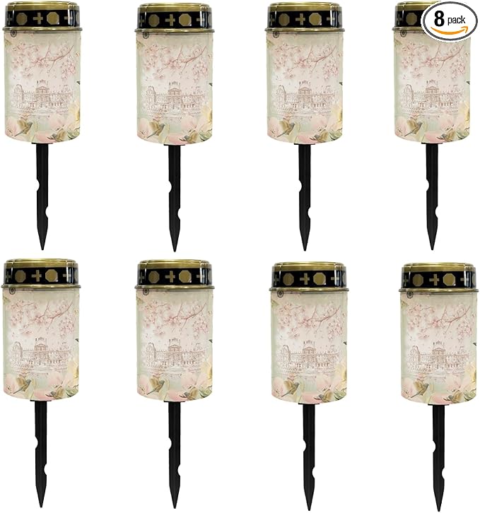 Castle Outdoor Solar Lights Garden Lights Fairy Lights Waterproof Solar Stake Lights Landscape Lighting for Yard Patio Path Warm White Flameless Lantern,Wall Light Auto On/Off